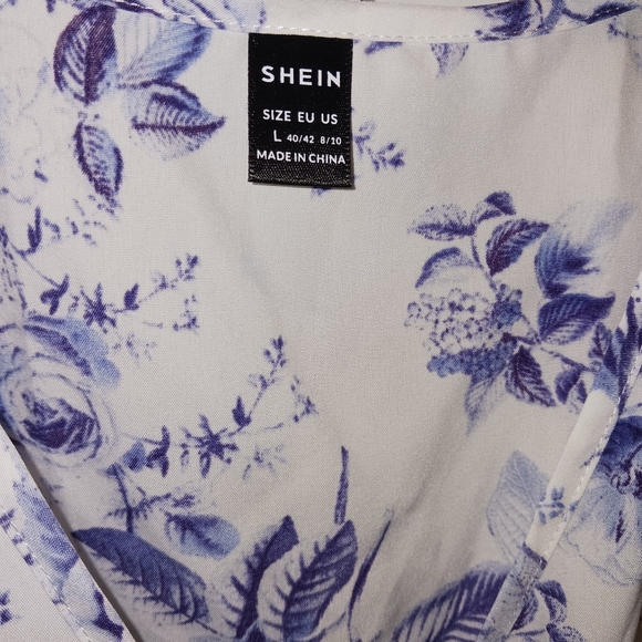 New Lace Insert Ruffle Sleeve Peplum Blouse - Picture 6 of 8